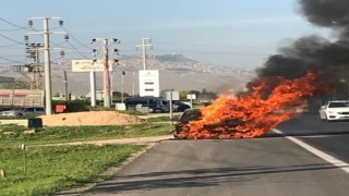 Mardinde park halindeki otomobil alev topuna döndü