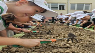 Minikler, fideleri toprakla buluşturdu