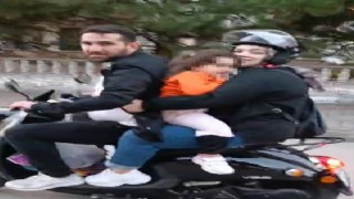 Motosikletle tehlikeli yolculuklar görüntülendi