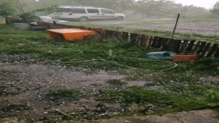 Osmancıkta ceviz büyüklüğünde dolu yağdı