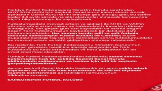 Samsunspor, TFFyi acil seçimli genel kurula davet etti