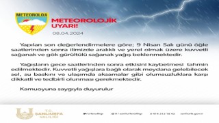 Şanlıurfa için şiddetli yağış uyarısı