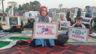 Tekirdağda Filistinliler için oturma eylemi