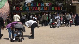 Vatandaşlar bayramda Gaziantep Hayvanat Bahçesine akın etti
