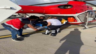 27 yaşındaki hasta helikopter ambulansla hastaneye sevk edildi