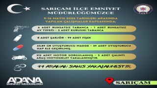 Adanada 9 ruhsatsız silah ele geçirilirken aranan 44 kişi yakalandı