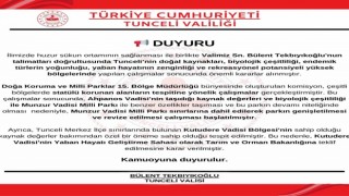 Ahpanos Vadisi, Munzur Vadisi Milli Parkı sınırlarına dahil edildi