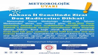 Ankara Valiliğinden zirai don uyarısı