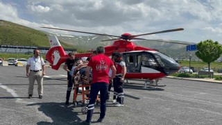 Arıların soktuğu hasta ambulans helikopterle Tatvana sevk edildi