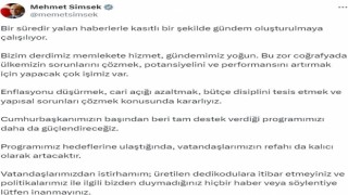 Bakan Şimşek: Politikalarımız ile ilgili bizden duymadığınız hiçbir haber veya söylentiye lütfen inanmayınız