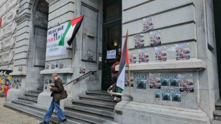 Belçikadaki Liege Üniversitesinde Gazzeye destek gösterisi