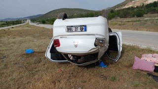 Burdur-Fethiye kara yolunda kontrolden çıkan otomobil takla attı: 1i çocuk 3 yaralı