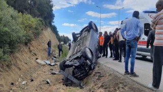 Burdurda kontrolden çıkan otomobil şarampole devrildi: 1 yaralı