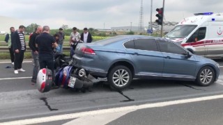 Çerkezköyde feci kaza: Kırmızı ışıkta duran otomobilin altına girdi