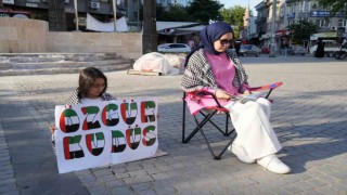 Cumhuriyet Meydanında Filistin için sessiz eylem