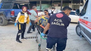 Devrilen motosikletin sürücüsü yaralandı