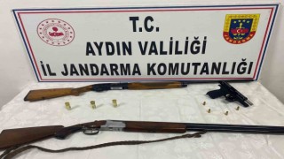 Didimde ruhsatsız tabanca ve av tüfeği ele geçirildi