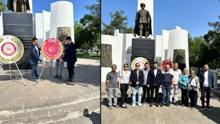 Diyarbakır CHP Atatürk anıtına çelenk bıraktı