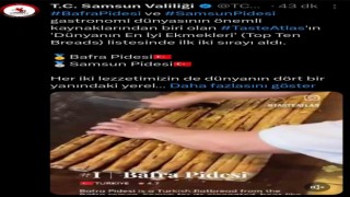 Dünyanın en iyi ilk iki ekmeği Samsundan