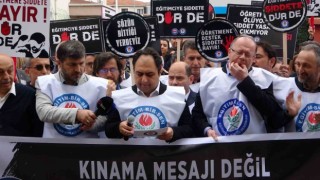 Eğitim Bir-Sen üyeleri, Maltepede okul yöneticilerine saldırıyı protesto etti