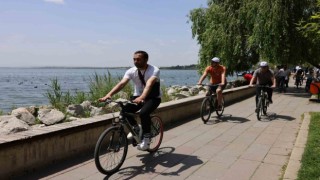 Gölbaşında pedallar sağlıklı yaşam için çevrildi