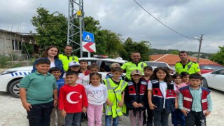 Hatayda polisten öğrencilere trafik eğitimi