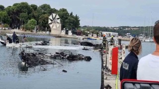 Hırvatistanda marinadaki 22 tekne alev alev yandı