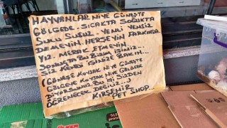 İşine karışanlara sinirlenen esnaf, çareyi pankart asmakta buldu