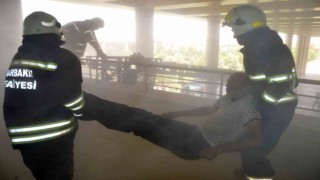 İtfaiyeden hastanede yangın tatbikatı