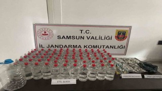 Jandarma depoda sahte alkol üretim maddeleri ele geçirdi