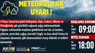 Kahramanmaraş'ta Sağanak Yağış Uyarısı