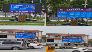 Kütahyada elektronik billboardlarda “UYUMA” uygulaması tanıtım videosu
