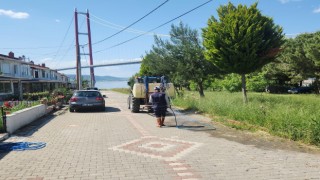 Lapsekide kene ve haşere ilaçlama çalışmaları gerçekleştirildi