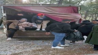 Marmariste bir kamyon düzensiz göçmen yakalandı