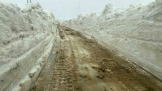 Mayıs ayında 5 metreyi bulan karda yol açma çalışması sürüyor