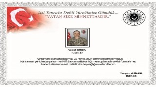 MSB: “Pençe-Kilit Operasyonu bölgesinde EYP patlaması sonucu yaralanan bir asker şehit oldu”