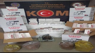 Nazillide 101 bin 200 adet bandrolsüz boş makaron ele geçirildi