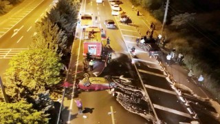 Önündeki araca arkadan çarptı, yarasını unutup basına bağırdı