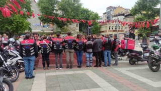 Orhangazide motosikletlerle 19 Mayıs konvoyu