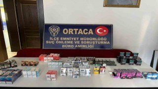 Ortacada bandrolsüz sigara ele geçirildi