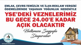 Pamukkale Belediyesi vezneleri gece saat 24.00e kadar hizmet verecek