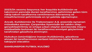 Samsunspordan gözaltına alınan taraftarları için açıklama