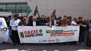 Şırnakta üniversite öğrencilerinden İsraile tepki