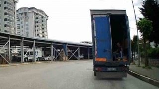 Tokatta tehlikeli yolculuk kamerada