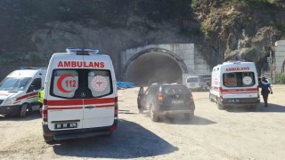 Trabzonda tünel inşaatında iskele çöktü: 5 işçi yaralandı