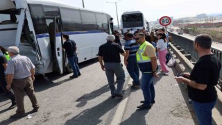 Turgutluda işçi servisleri kaza yaptı: 35 işçi yaralandı