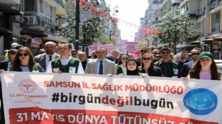 Tütünsüz sağlıklı yaşama dikkat çekmek için yürüdüler