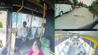 Yaşlı kadının otobüsün altında kaldığı anlar kamerada