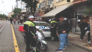 Yaya bölgelerinde motosiklet ve motorlu bisiklet kullanan 63 sürücüye ceza kesildi