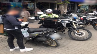 Yaya yollarında kullanılan 103 motosiklete ceza kesildi